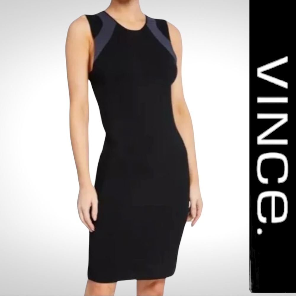 Vince Sleeveless Bodycon Sweater Dress